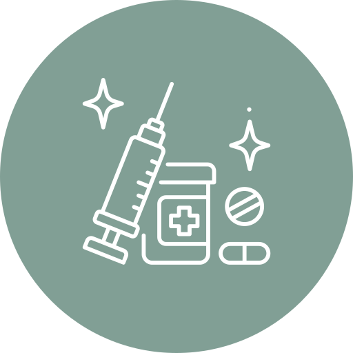 animated icon of a syringe with medication